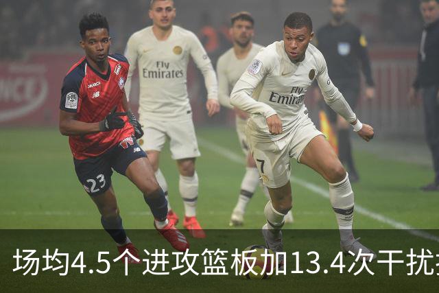 场均4.5个进攻篮板加13.4次干扰投篮，这两项他都排NBA第一
