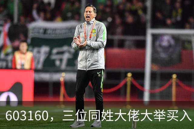 603160，三位同姓大佬大举买入！持股市值超5.5亿元